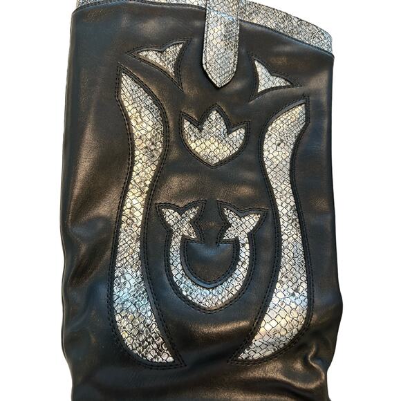 ANN CREEK 'Boma' Snake Accent Two-Tone Boots, Layered High Heels, Size 10 M - Picture 7 of 12